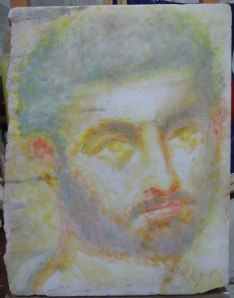 Αντίγραφο ᾽᾽ Φαγιούμ᾽᾽ σε ελεύθερη απόδοση , εγκαυστική σε μάρμαρο.